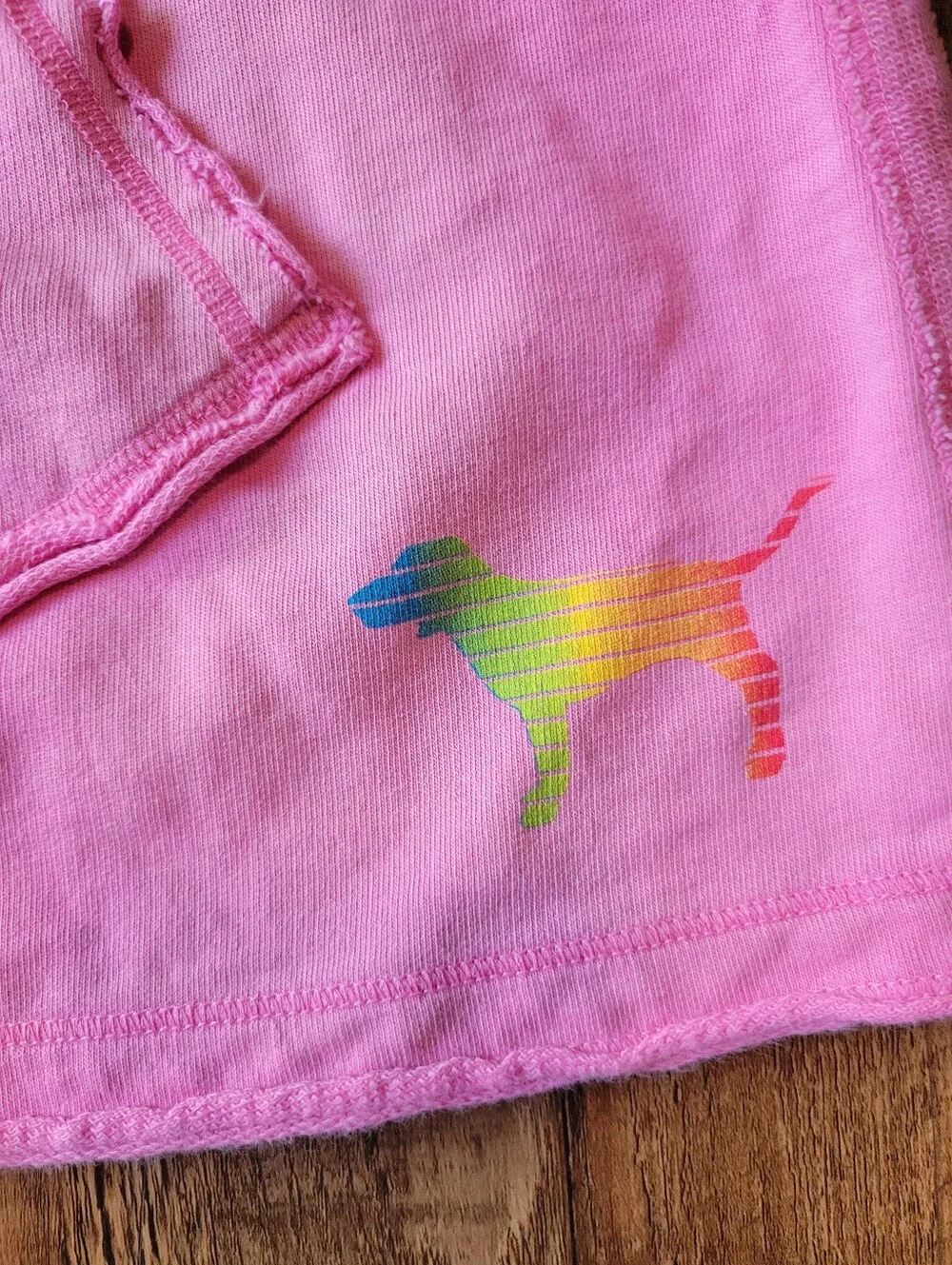 Y2K Victoria's Secret PINK Cotton Rainbow Love Pink Rainbow Dog Mini Skirt
